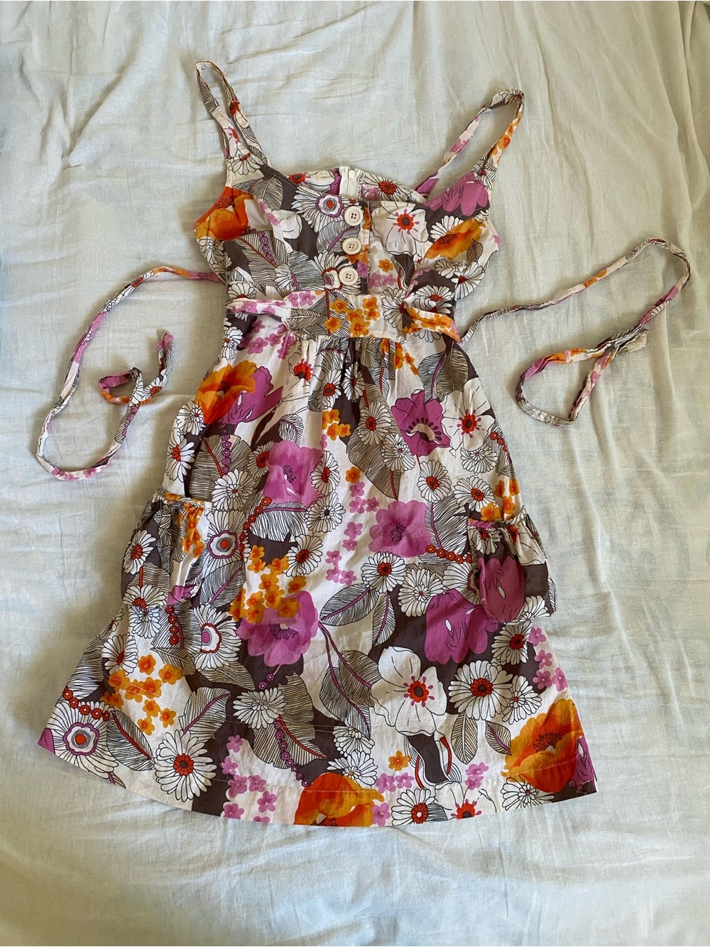 Y2K floral tie back dress